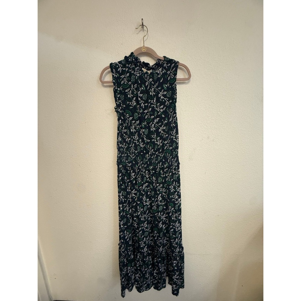 Michael Michael Kors Women's Large NWT Navy Floral Smocked Waist Midi Dress